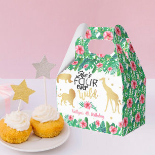 Four Ever Wild Girls 4th Birthday Favor Boxes