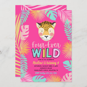Four-Ever Wild Invitation   4th Birthday