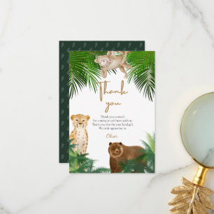 Four ever wild safari 4th birthday thank you card