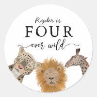 FOUR ever wild Safari Animal Party Favor