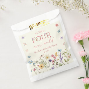 Four Ever Wild Wildflower 4th Birthday Party Favor Bag
