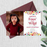 Four Ever Wild Wildflower Photo 4th Birthday Party Invitation<br><div class="desc">This is a Four Ever Wild Wildflower Custom Picture Photo Fourth 4th Birthday Party Invitation!</div>