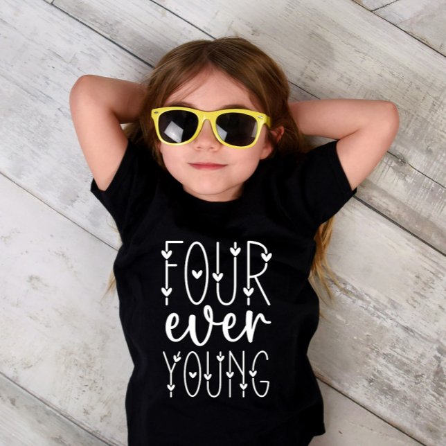 Four Ever Young - 4th Birthday Girl Gift T-Shirt (Creator Uploaded)