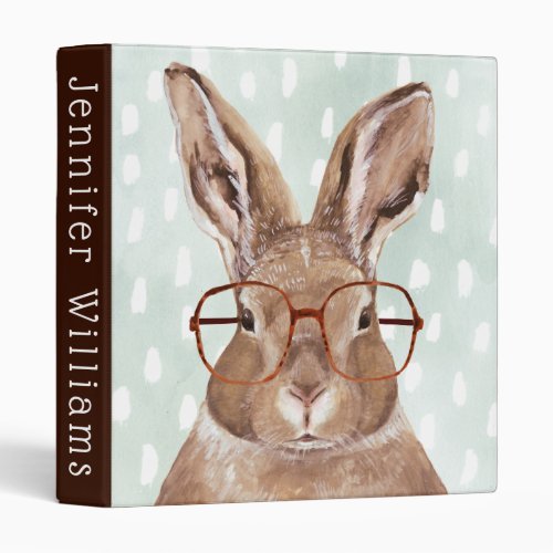Four_Eyed Forester  Bunny Rabbit 3 Ring Binder
