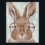 Four-Eyed Forester | Bunny Rabbit Faux Canvas Print<br><div class="desc">This watercolor print features a bunny wearing eyeglasses | By Victoria Borges. Image ID: 132004GG</div>