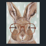 Four-Eyed Forester | Bunny Rabbit Faux Canvas Print<br><div class="desc">This watercolor print features a bunny wearing eyeglasses | By Victoria Borges. Image ID: 132004GG</div>