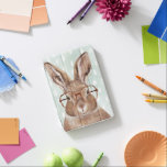 Four-Eyed Forester | Bunny Rabbit iPad Mini Cover<br><div class="desc">This watercolor print features a bunny wearing eyeglasses | By Victoria Borges. Image ID: 132004GG</div>