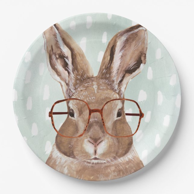 Four-Eyed Forester | Bunny Rabbit Paper Plates (Front)