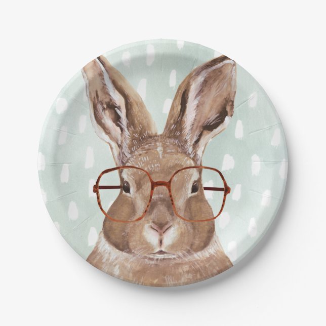 Four-Eyed Forester | Bunny Rabbit Paper Plates (Front)