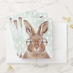 Four-Eyed Forester Bunny Rabbit Pocket Folder