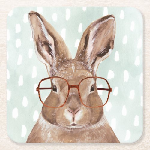 Four_Eyed Forester  Bunny Rabbit Square Paper Coaster
