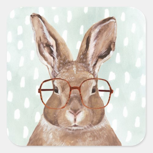 Four_Eyed Forester  Bunny Rabbit Square Sticker