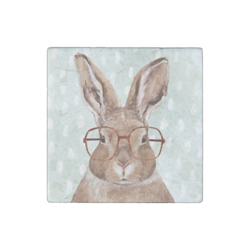 Four_Eyed Forester  Bunny Rabbit Stone Magnet