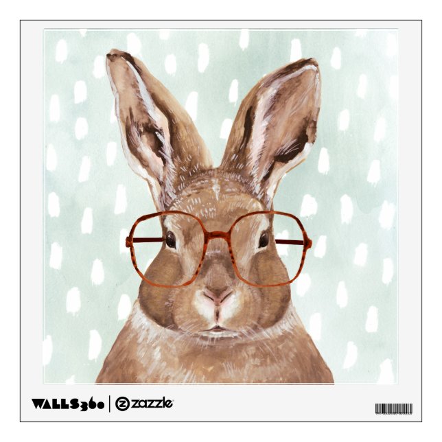 Four-Eyed Forester | Bunny Rabbit Wall Decal (Front)