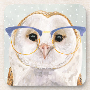 Four-Eyed Forester Wise Owl Beverage Coaster