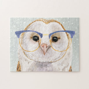 Four-Eyed Forester Wise Owl Jigsaw Puzzle