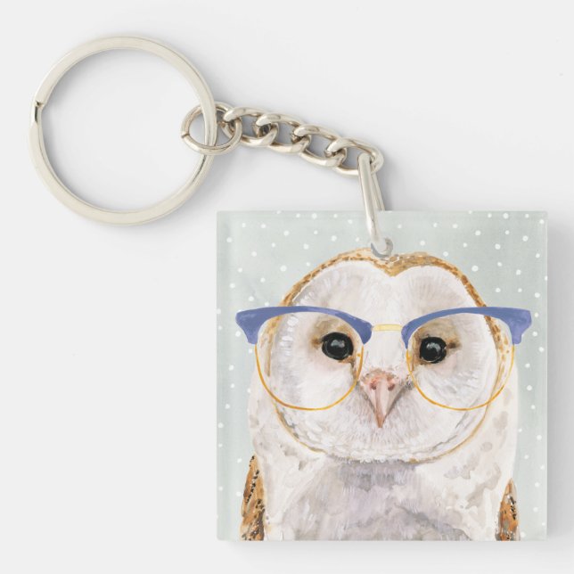 Four-Eyed Forester | Wise Owl Keychain (Front)