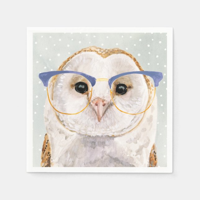 Four-Eyed Forester | Wise Owl Napkins (Front)