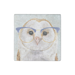 Four-Eyed Forester Wise Owl Stone Magnet