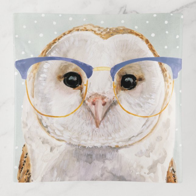 Four-Eyed Forester | Wise Owl Trinket Tray (Front)