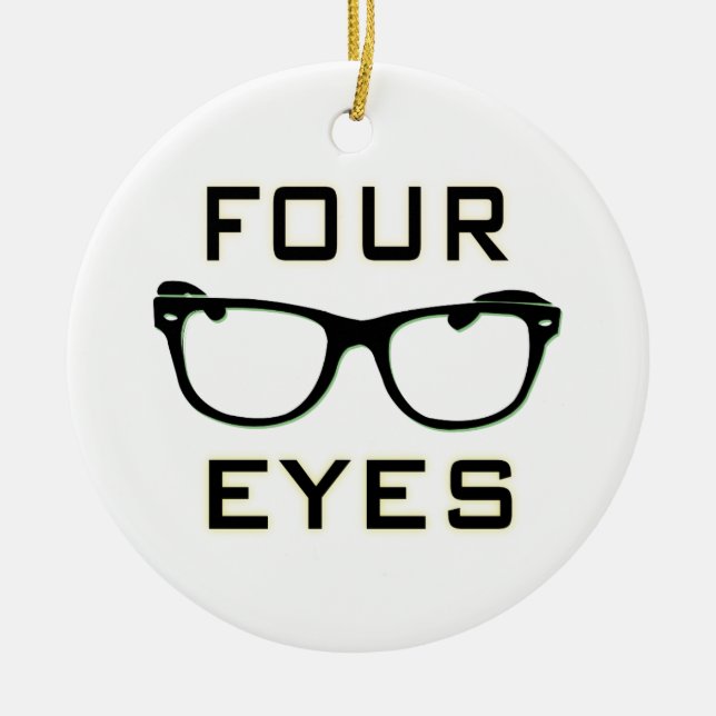 Four Eyes Ceramic Ornament (Front)