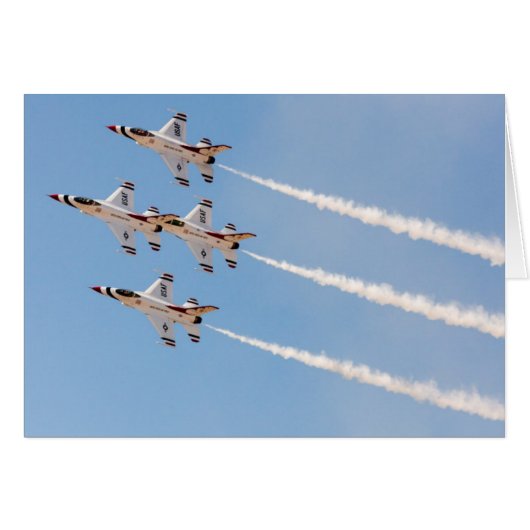 Four F-16 Thunderbirds fly in close formation Cards (Front Horizontal)