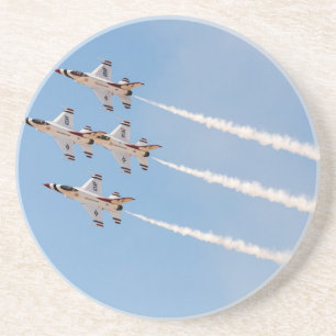 Four F-16 Thunderbirds fly in close formation Coaster