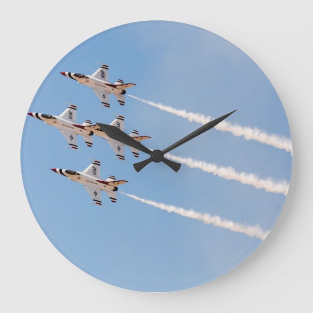 Four F-16 Thunderbirds fly in close formation Large Clock (Front)