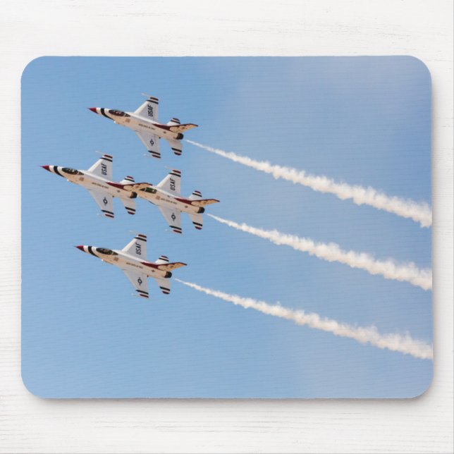 Four F-16 Thunderbirds fly in close formation Mouse Pad (Front)