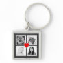 Four Family or Couple Instagram Photos with Heart Keychain