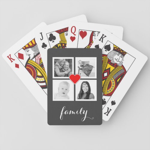 Four Family Photos Classic Playing Cards