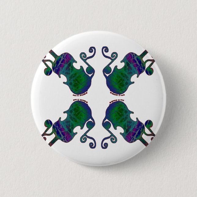 FOUR FANCY FIDDLES PINBACK BUTTON (Front)