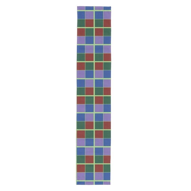 Four Fandom Colors Checkered Medium Table Runner (Front)