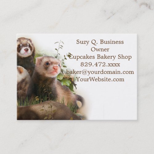 Four Ferrets in Their Wild Habitat Business Card