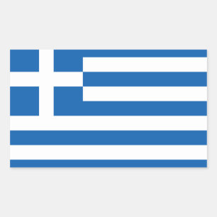 FOUR Flag of Greece "ΕΛΛΆΔΑ" Rectangular Sticker