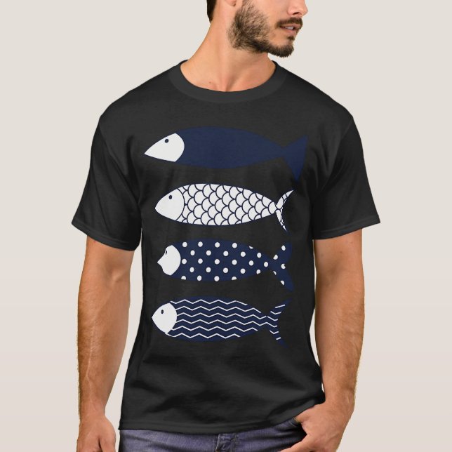 four flat fishes with different pattern T-Shirt (Front)