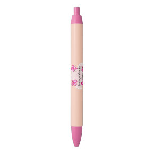 Four floral pink flowers pen