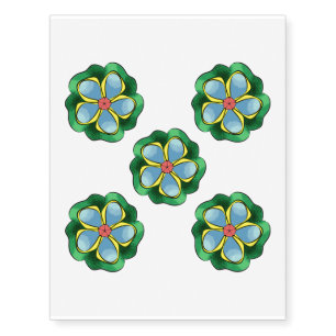 Four Flowers Temporary Tattoos