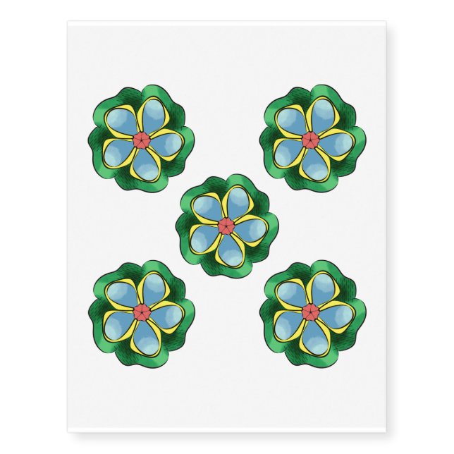 Four Flowers Temporary Tattoos (Front)
