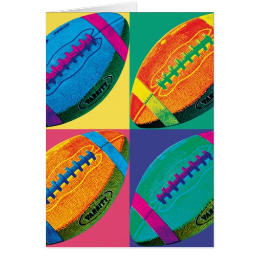 Four Footballs in Different Colors Cards (Front)