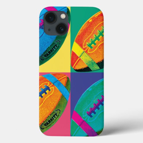 Four Footballs in Different Colors iPhone 13 Case