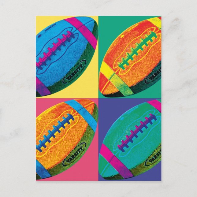 Four Footballs in Different Colors Postcard (Front)