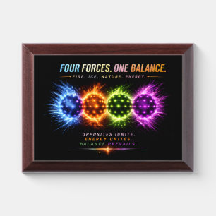Four Forces One Balance Wall Art Fire Ice Nature Award Plaque