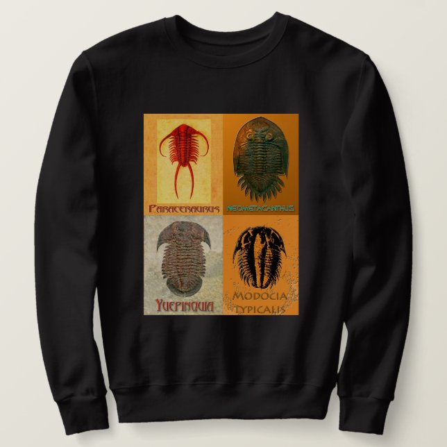 Four Fossil Trilobite Montage Sweatshirt (Design Front)