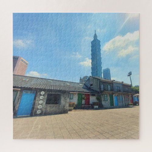 Four Four South Village  Taipei 101 Poster Jigsaw Puzzle