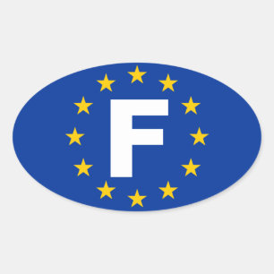 FOUR France "F" European Union Flag Oval Sticker