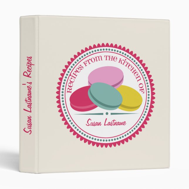 Four French Macarons Recipe Binder (Front/Spine)
