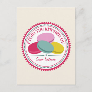 Four French Macarons Recipe Postcard