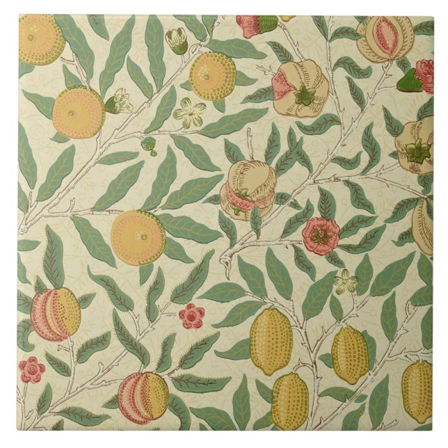 Four Fruit, William Morris Ceramic Tile (Front)
