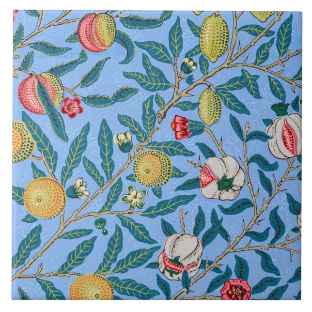Four Fruit, William Morris Ceramic Tile (Front)